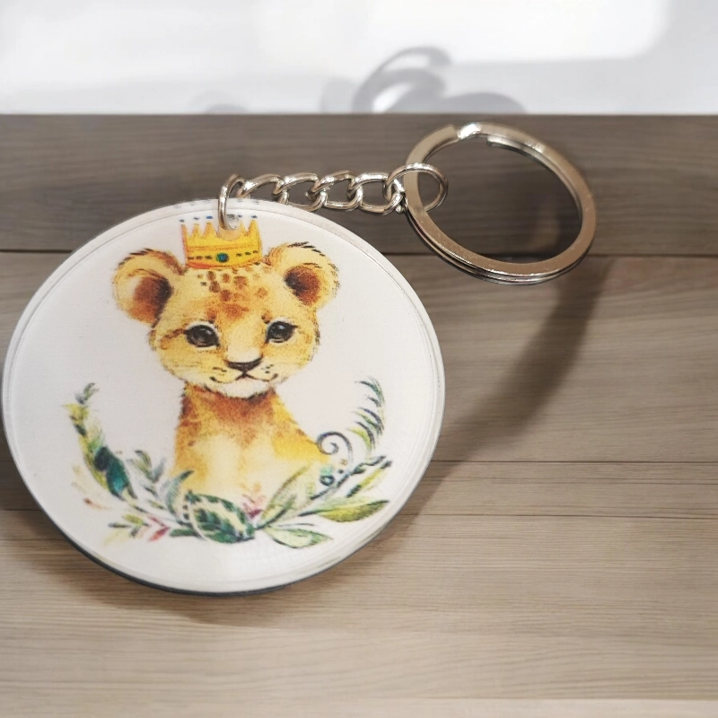 Στοιχείο με κρίκο για μπομπονιέρα βάφτισης με θέμα λιονταράκι