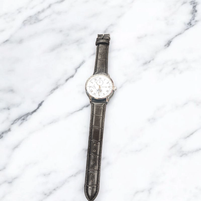 Ανδρικό ρολόι με δερματίνη κροκό για λουράκι