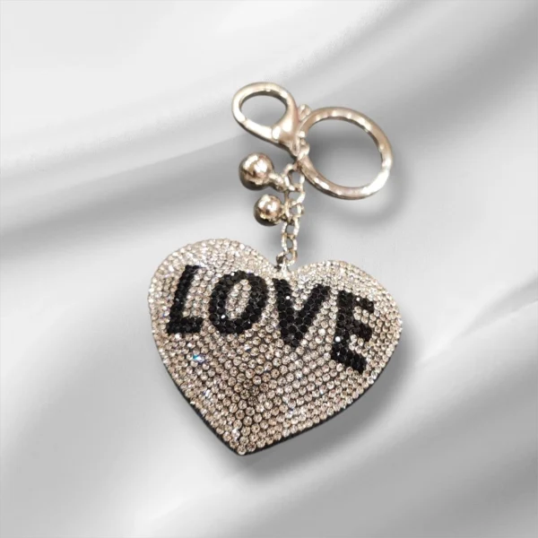 Μπρελόκ καρδιά ´´Love´´ με στρας