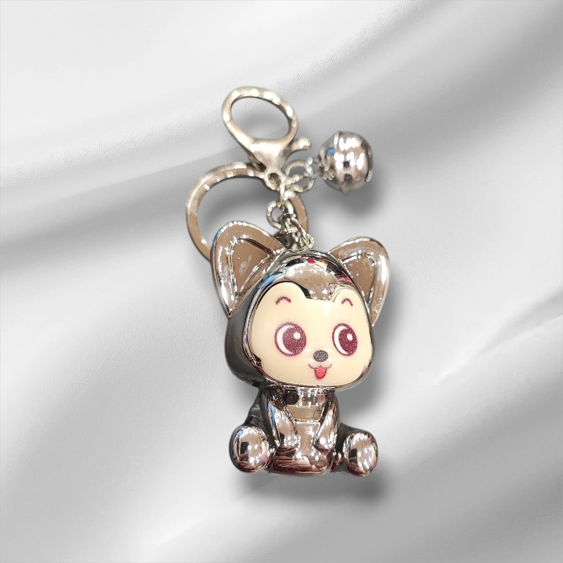 Μπρελόκ ασημένιο αρκουδάκι τρισδιάστατο