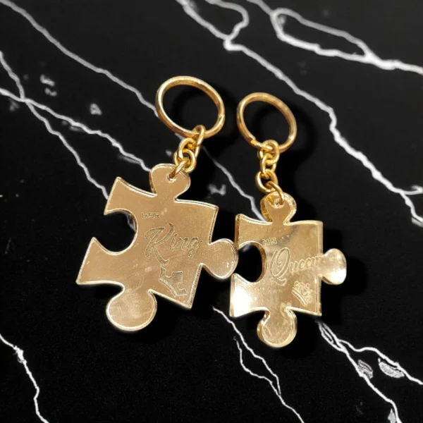 Σετ μπρελόκ king and queen σε χρυσή απόχρωση