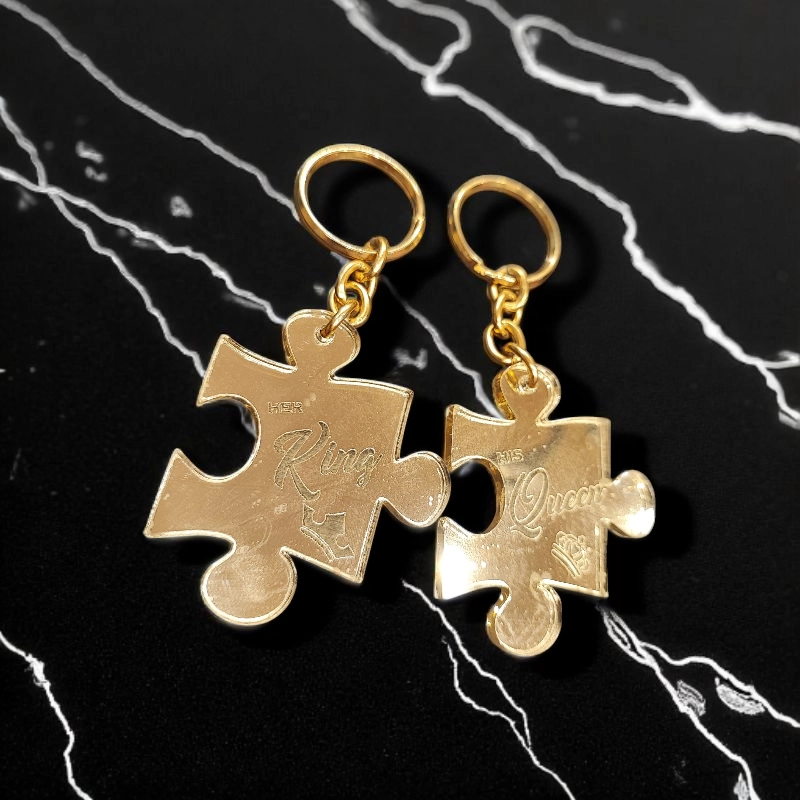Σετ μπρελόκ king and queen σε χρυσή απόχρωση