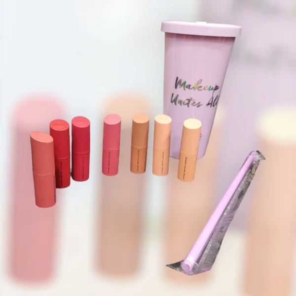 Σετ 7 κραγιον MUA MATTE LIPSTICK 4g με δώρο ποτήρι