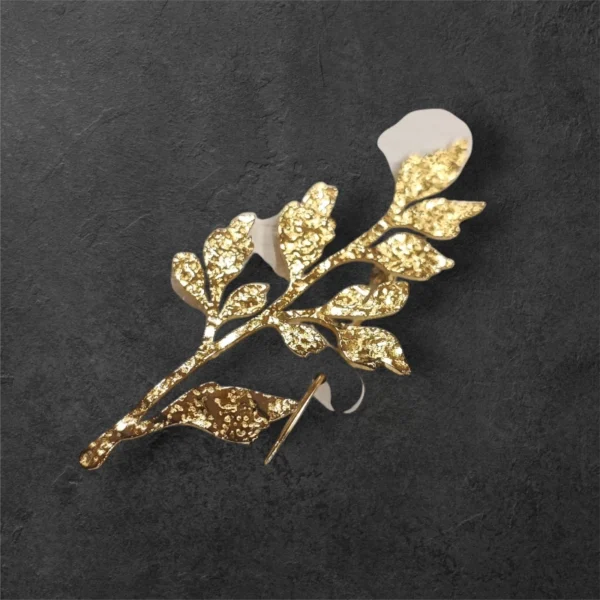 Ατσάλινη καρφίτσα με χρυσά φύλλα