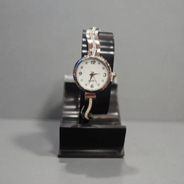 Βραχιόλι ατσάλινο με ρολόι και στρας