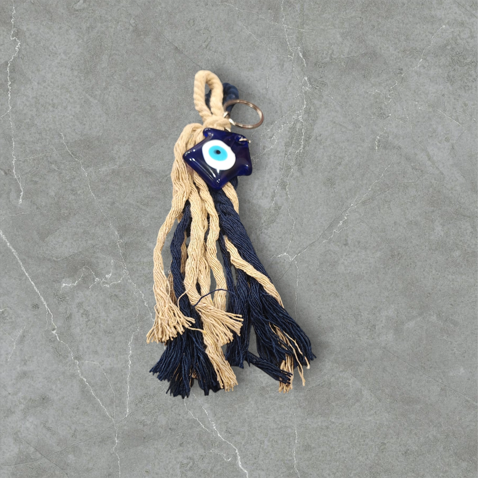 Κρεμαστό γούρι με γυάλινο σπιτάκι με μάτι