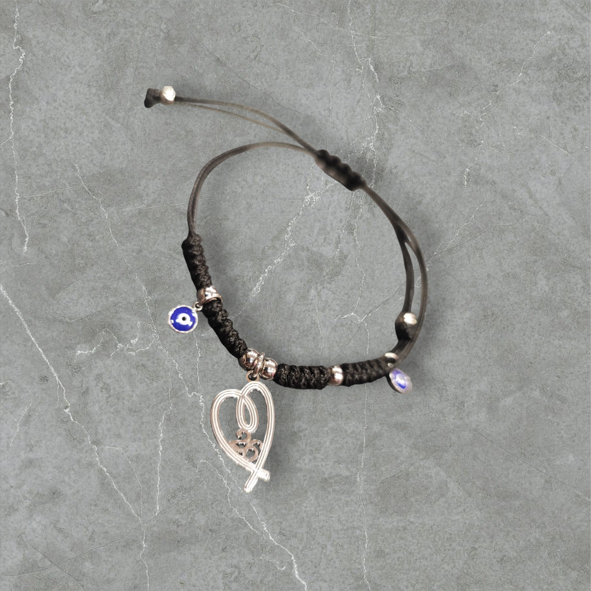 Ατσάλινο βραχιόλι γούρι '26 μακραμέ