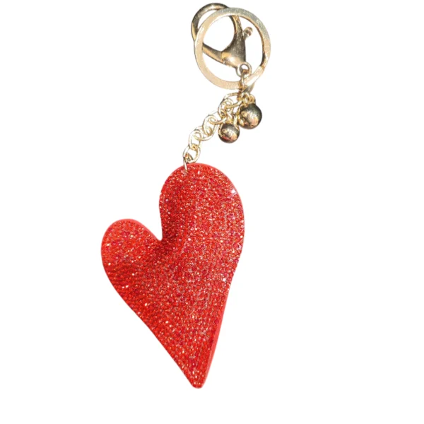 Μπρελόκ κόκκινη καρδιά με στρας