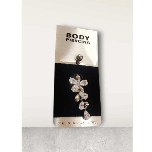 Χειρουργικό ατσάλι σκουλαρίκι αφαλού πεταλούδα στρας