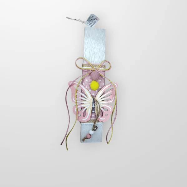 Λαμπάδα πεταλούδα ροζ