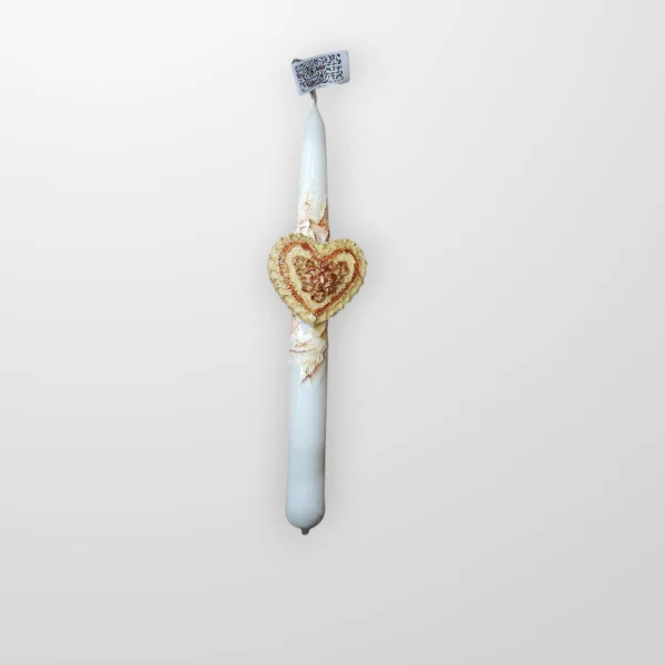 Λαμπάδα vintage καρδιά τρισδιάστατη