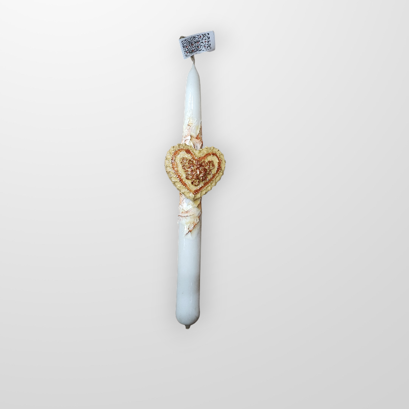 Λαμπάδα vintage καρδιά τρισδιάστατη