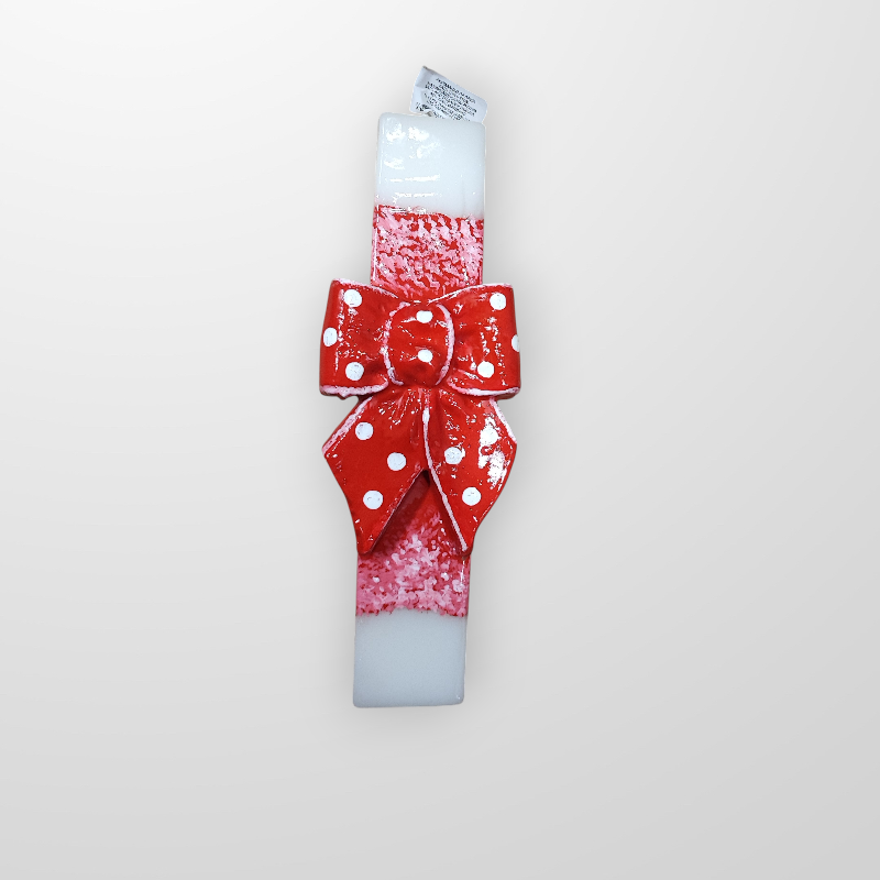 Πασχαλινή Λαμπάδα με 3D Φιόγκο - Κόκκινες Αποχρώσεις | xrxgifts