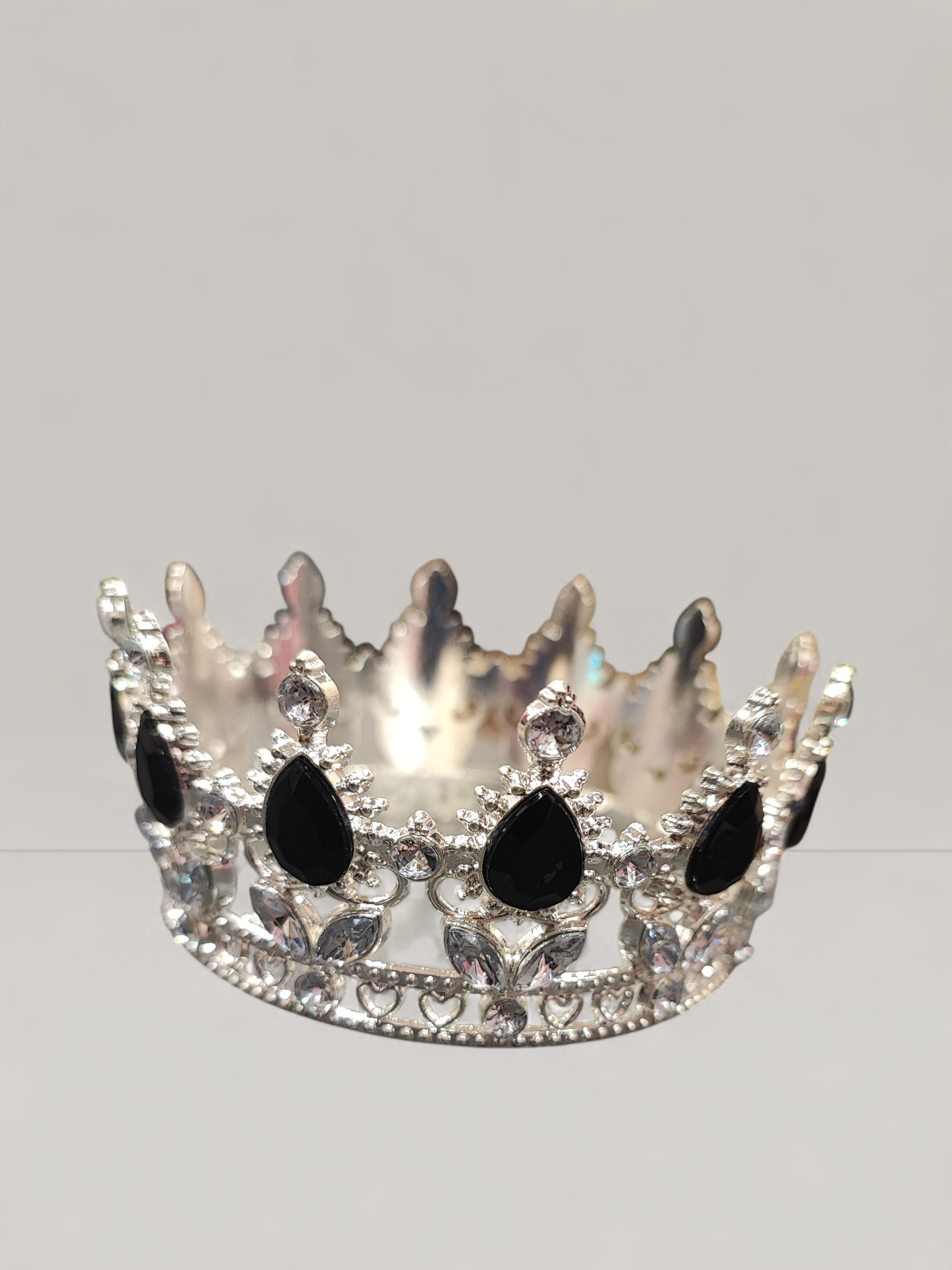 Μαύρη Κορώνα για Τούρτα με Στρας - Luxury Cake Topper | xrxgifts