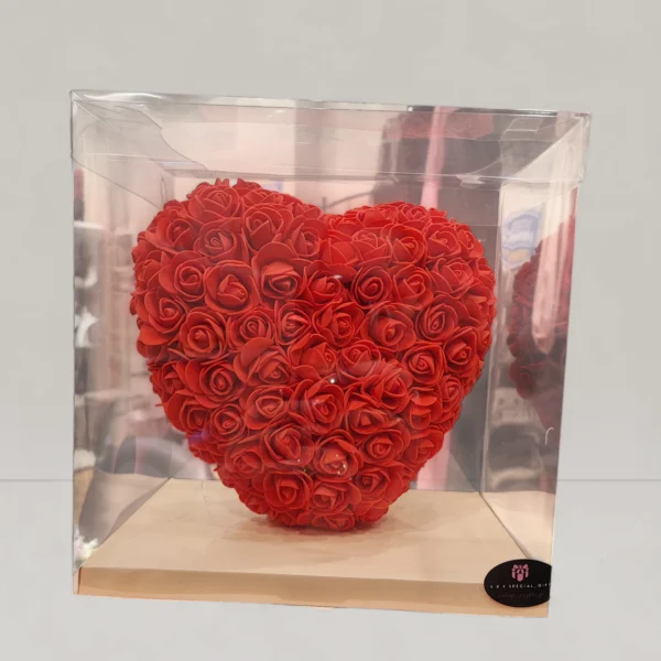 Καρδιά 15cm από Κόκκινα Τριαντάφυλλα Memory Foam σε Κουτί Δώρου | Ρομαντικό Δώρο Αγάπης – XRX Gifts