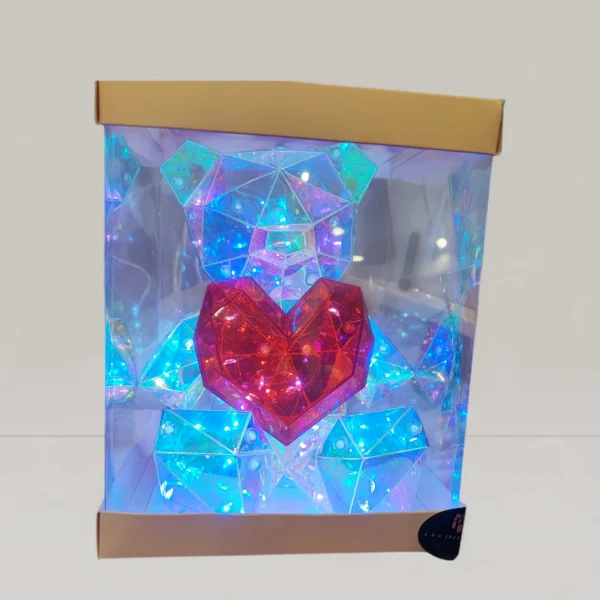 Φωτιζόμενο Αρκουδάκι Κρυστάλλου LED σε Κουτί Δώρου | Ρομαντικό & Πρωτότυπο Δώρο – XRX Gifts