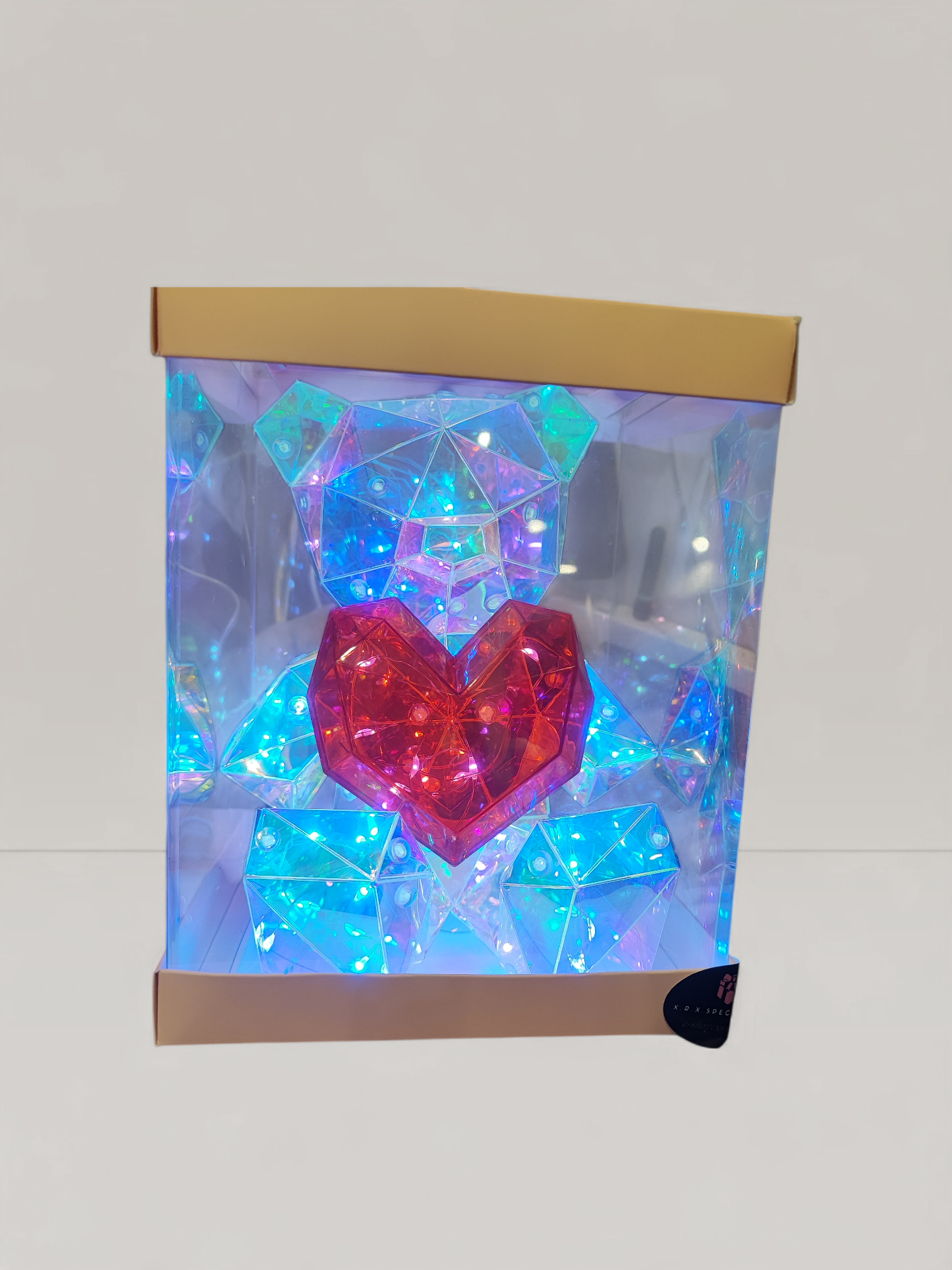 Φωτιζόμενο Αρκουδάκι Κρυστάλλου LED σε Κουτί Δώρου | Ρομαντικό & Πρωτότυπο Δώρο – XRX Gifts