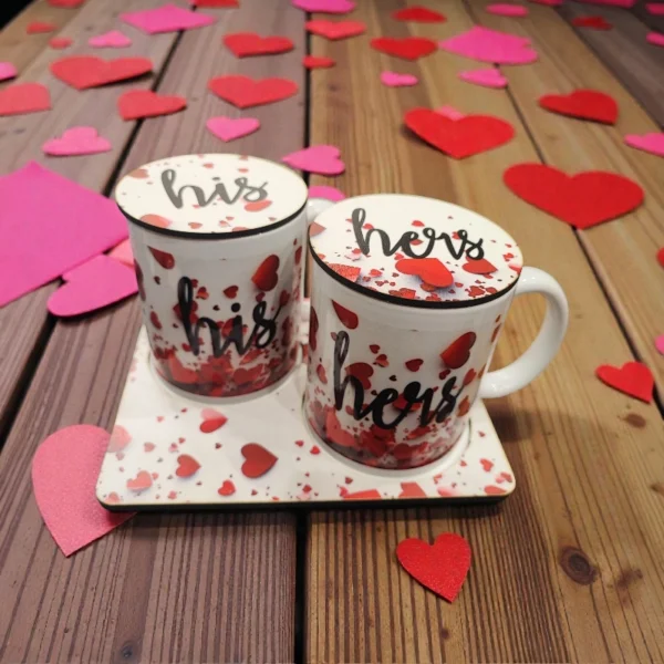Σετ Κούπες His-Hers με Σουβέρ Βάση για Ζευγάρια | Ρομαντικό Δώρο Αγίου Βαλεντίνου – xrxgifts