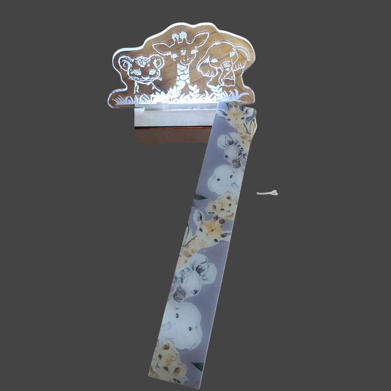 Λαμπάδα Ζωάκια της Ζούγκλας με Φωτιζόμενο Χειροποίητο Σταντ | XRX Gifts